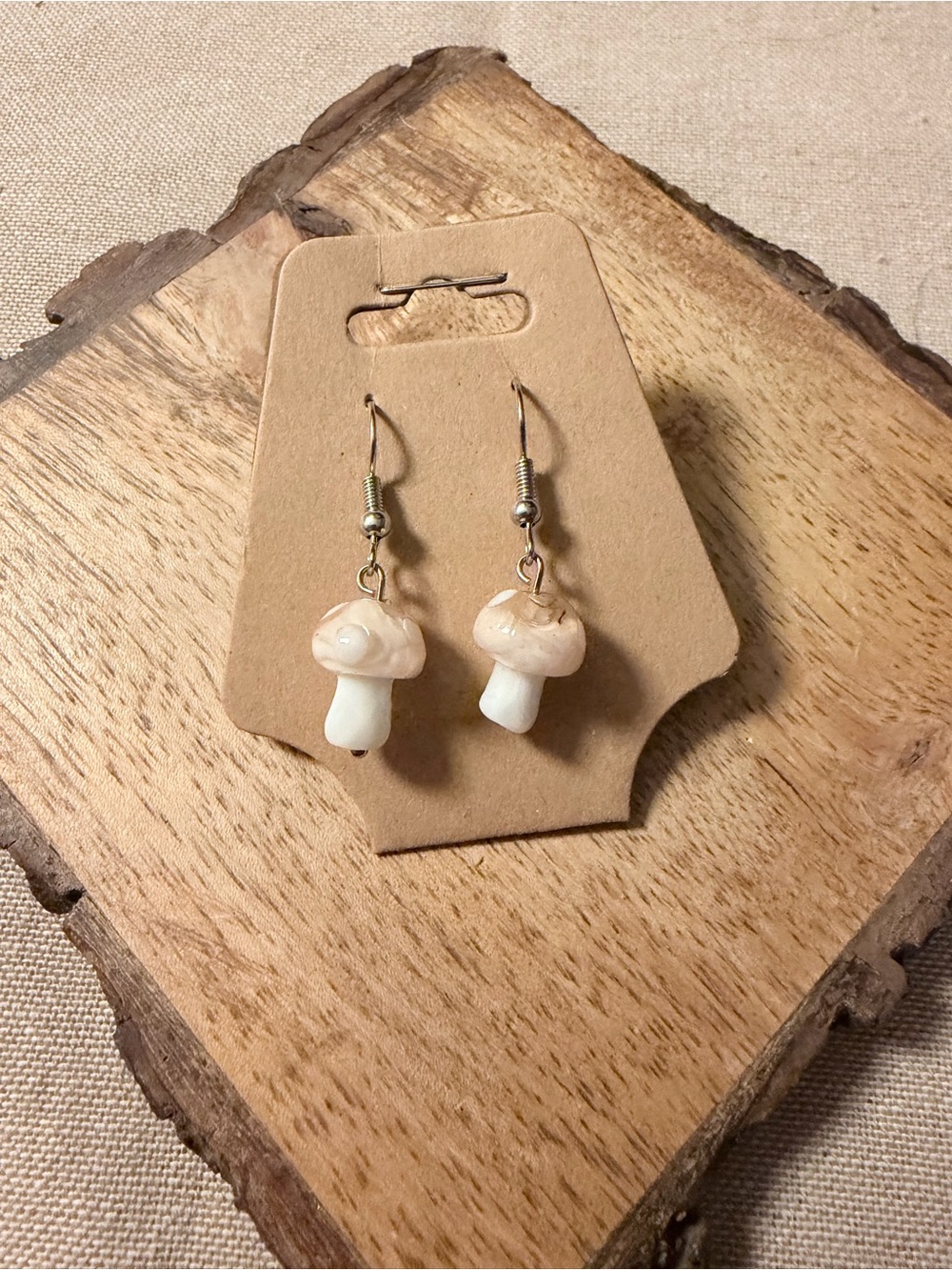 Pink Mushroom Earrings